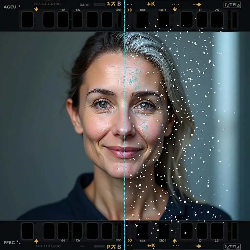 Transformationsprocessen från den ursprungliga videon till den naturliga åldringseffekten, belyser fördelarna med AI Face Age-redaktör för att skapa naturligt utseende åldrande.