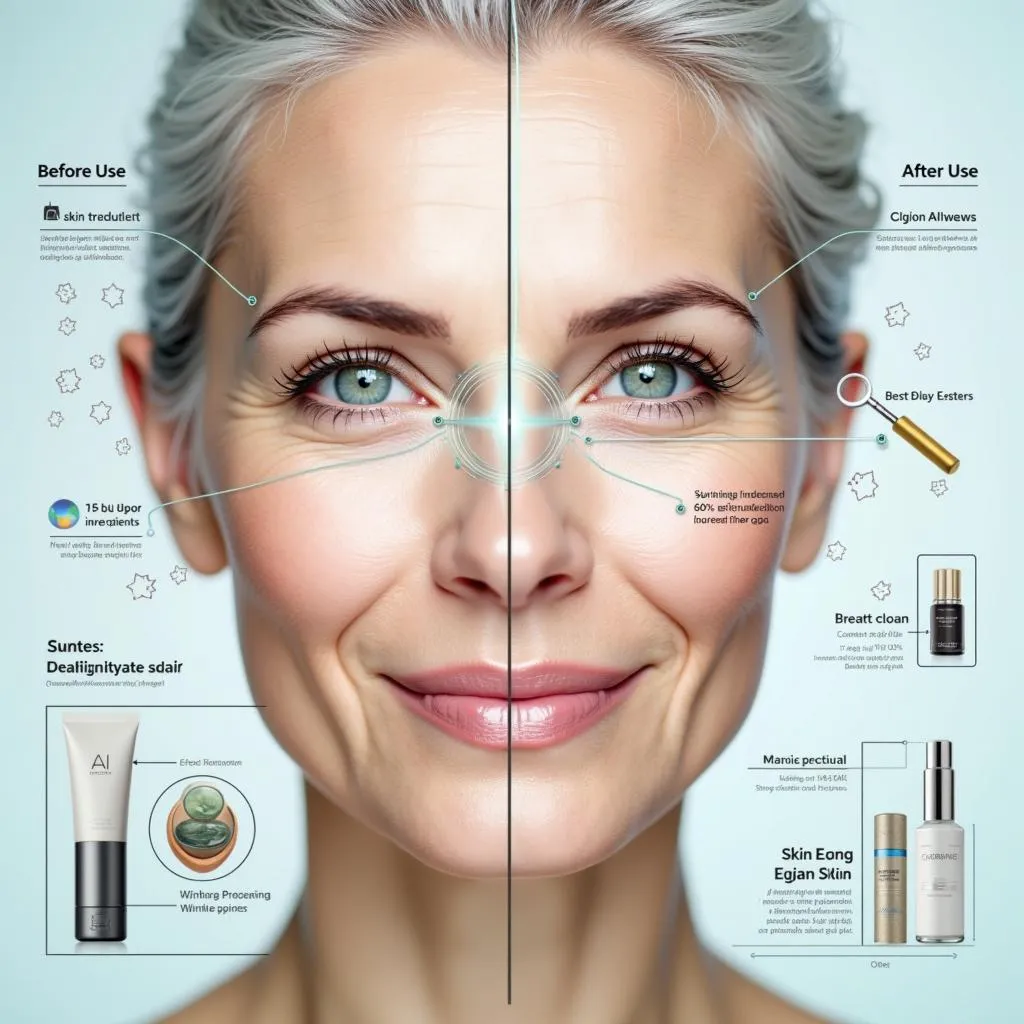 Using face age adjustment to create skin care products advertisements,enhancing the credibility and attractiveness of advertisements.