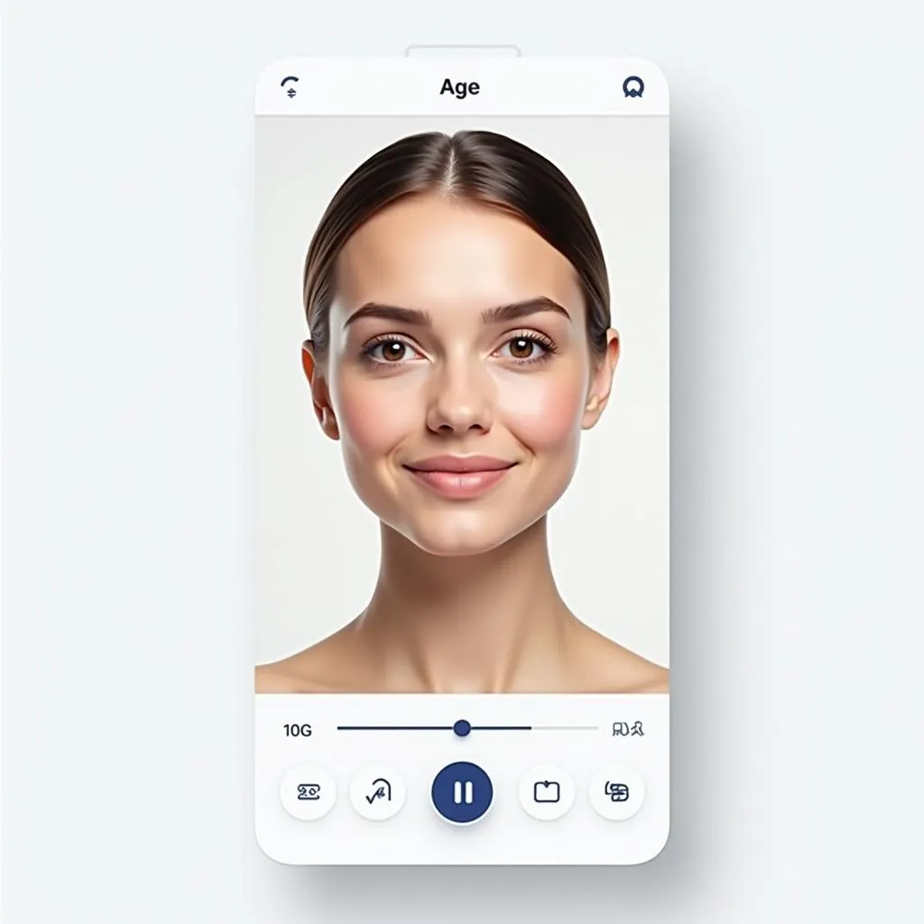 The functional interface of facial age changer,which support changing age and adding facial features, highlighting the ease use interface.