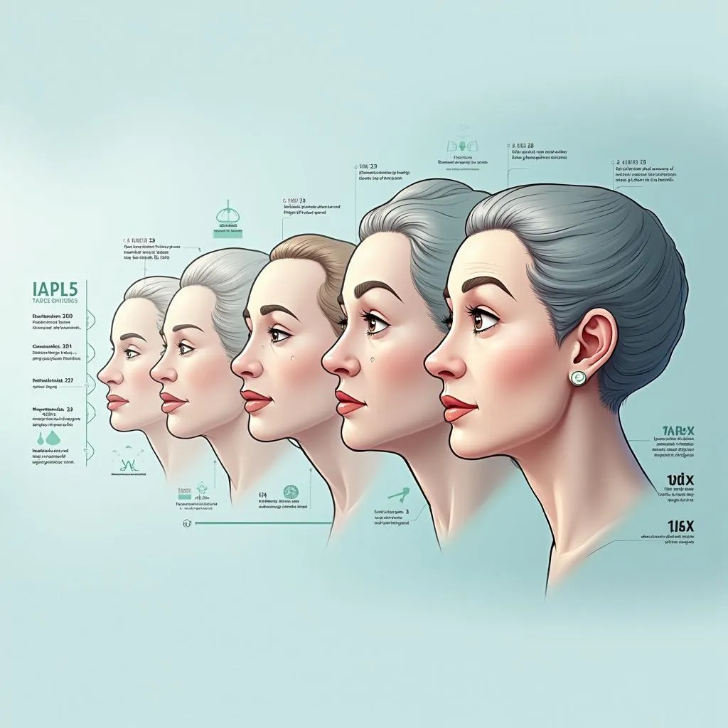 L'utilisation du changeur d'âge du visage en ligne pour montrer la progression du visage humain à mesure qu'elle vieillit, met en évidence les changements physiologiques clés et les caractéristiques d'apparence.