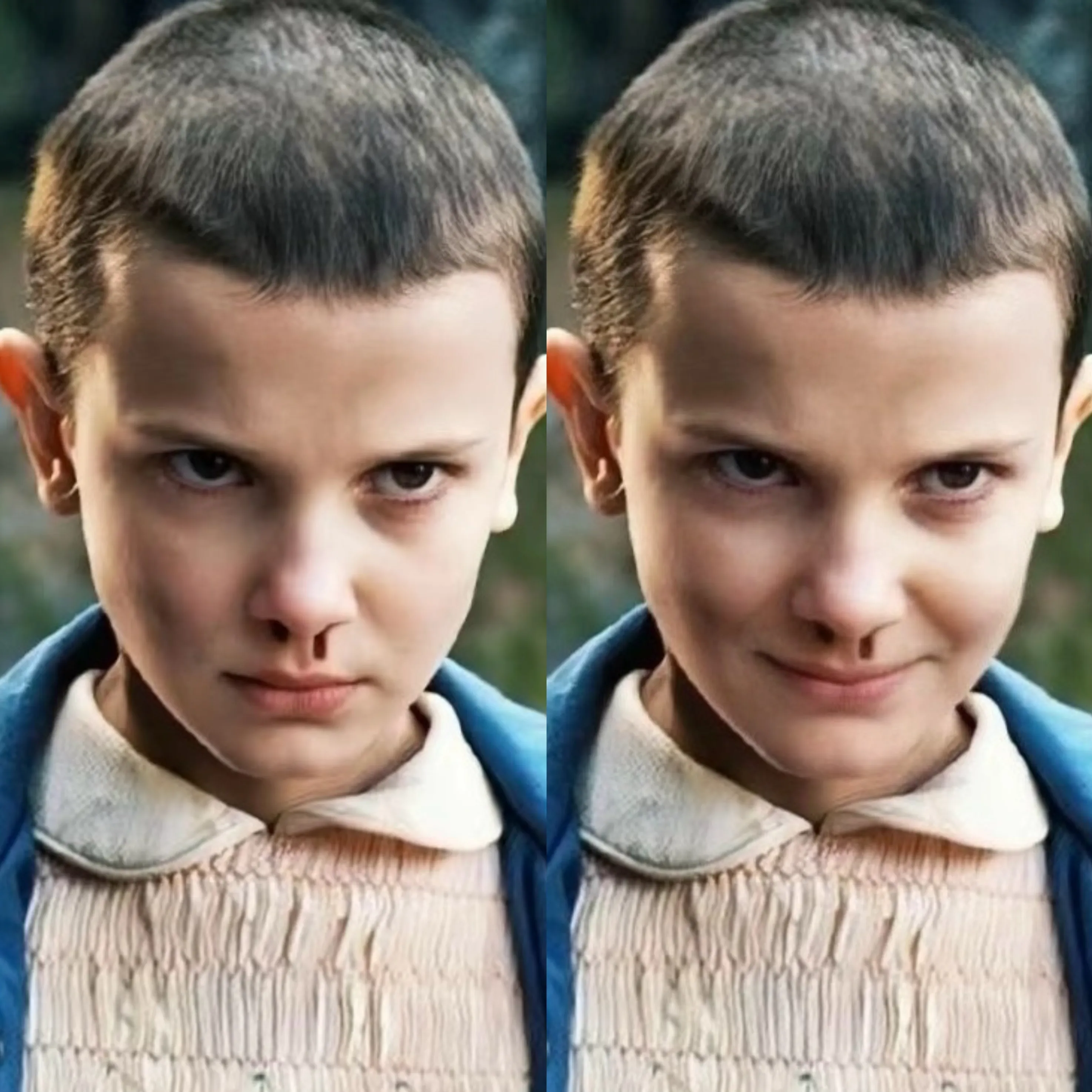 AI Expression Changer change the girl facial expression online,who is the heroine of Stranger Things is named Eleven.