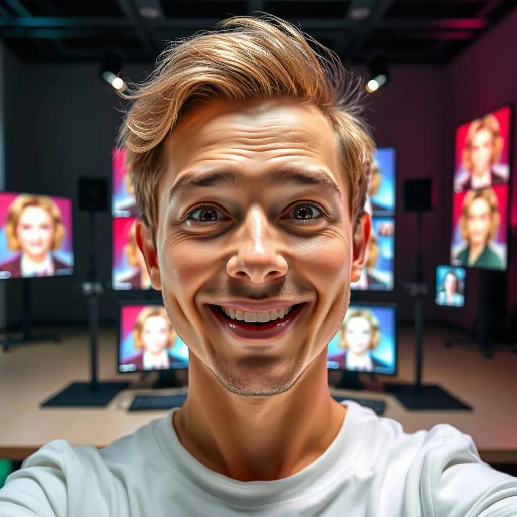 Gezichtsuitdrukking kan worden gebruikt voor de selfie -expressieverwerking van mannen.