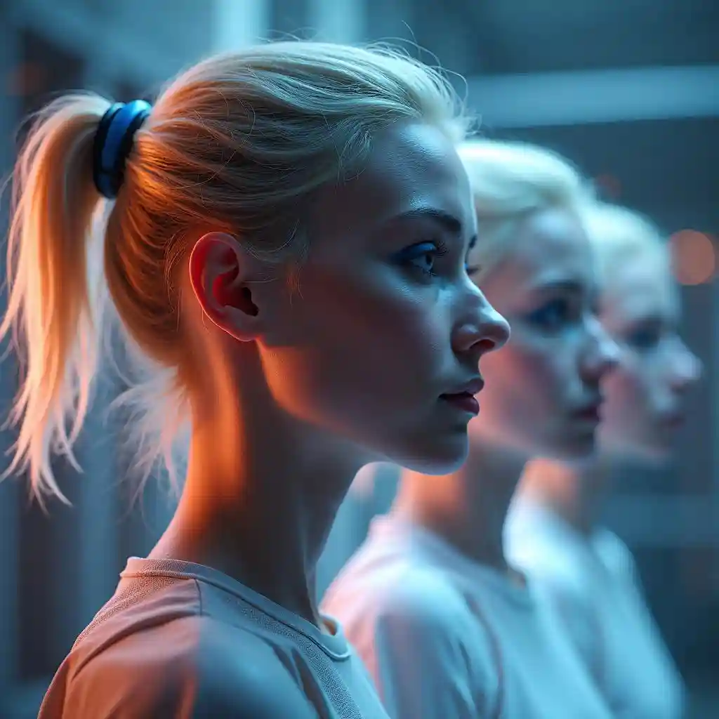 A seamless head swap process in three white hared women,guided by advanced artificial intelligence.