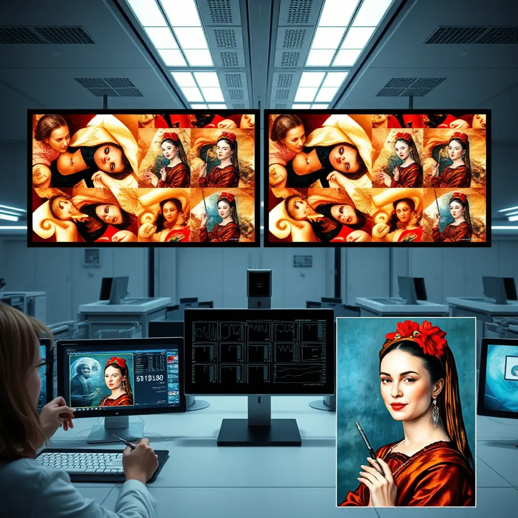 AI photo detector compares multiple classical beauty images.