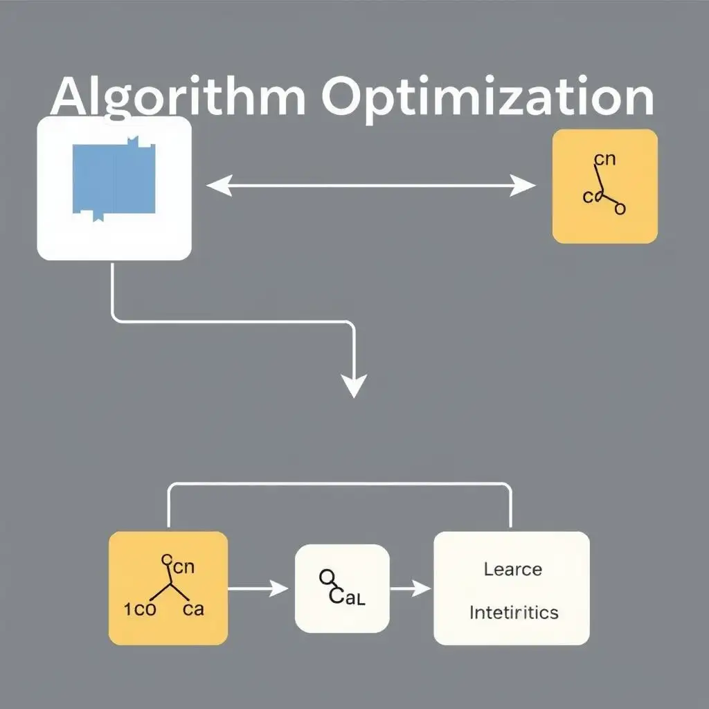 Et skematisk diagram over algoritmeoptimering, der viser, hvordan AI -billeddetekteringsværktøjet optimerer algoritmen og modelstrukturen for at forbedre beregningseffektiviteten.