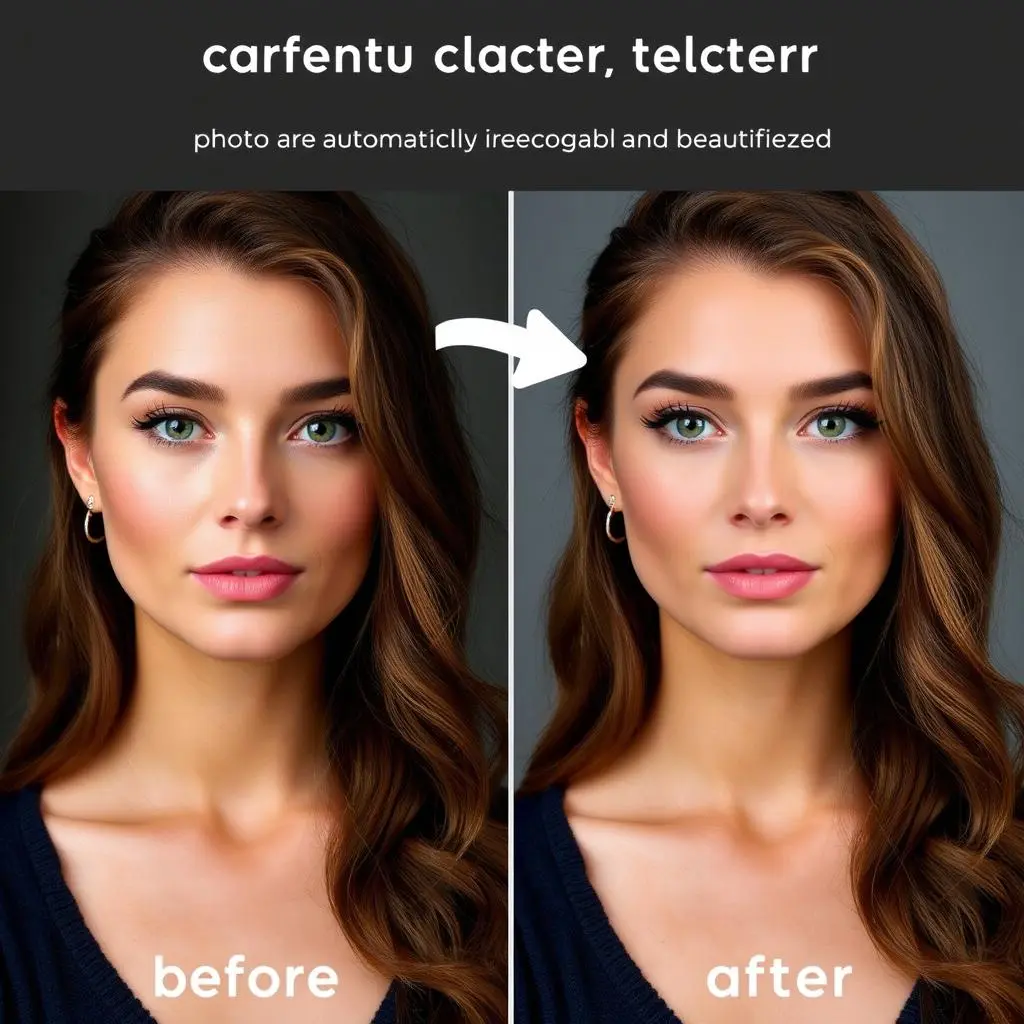 Beauty pictures after AI photo retoucher efficient processing.