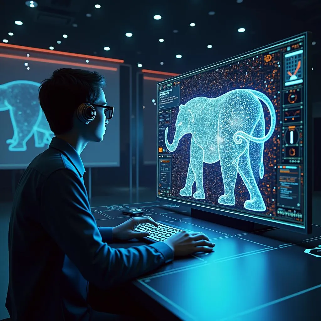 AI videodeteksjon Bruk Gans for å identifisere om elefant er AI-generert.