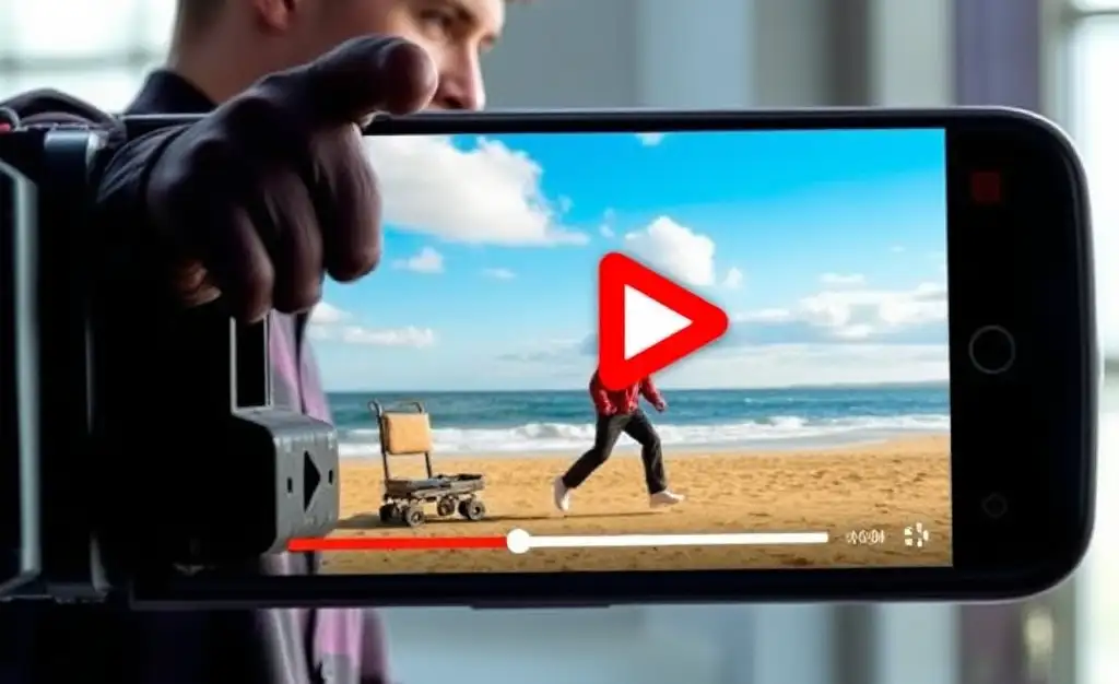 Increasing the video resolution makes the video of the man running on the beach at the seaside clearer.