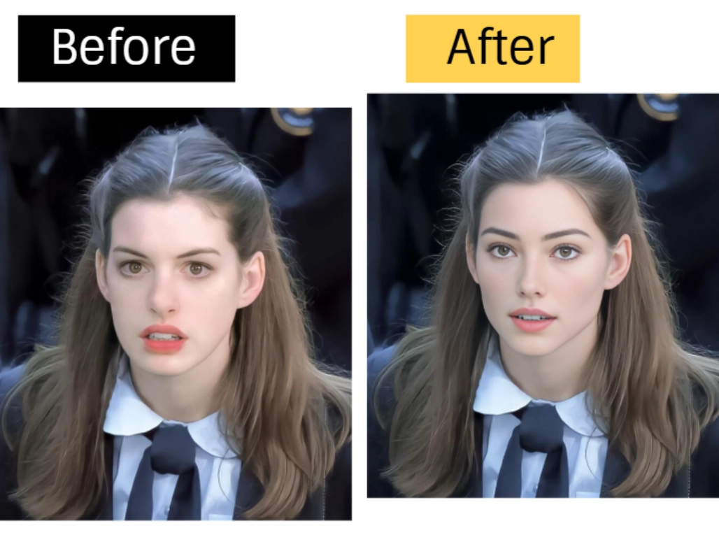 Face swap with Anne Hathaway.