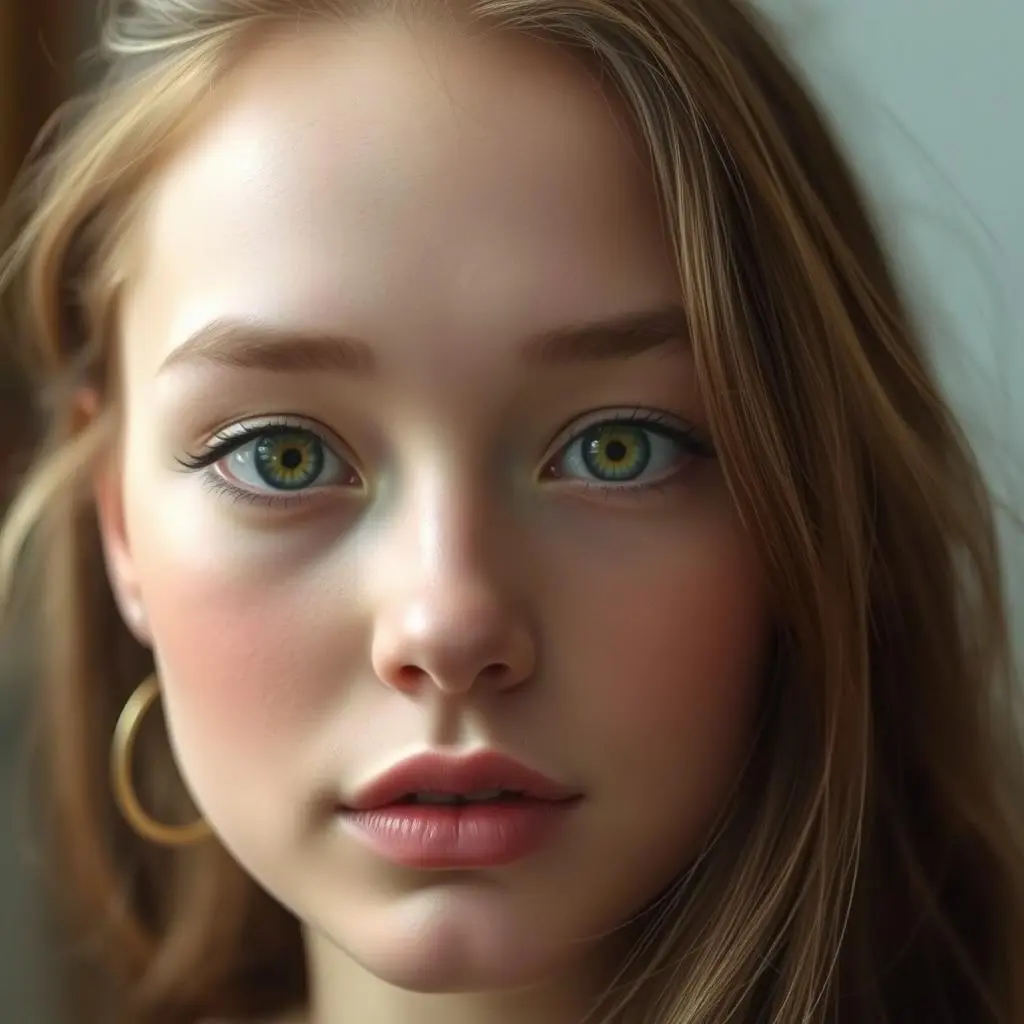 The online tool take natural effect with retain the blue eyes of the blonde girl feature.