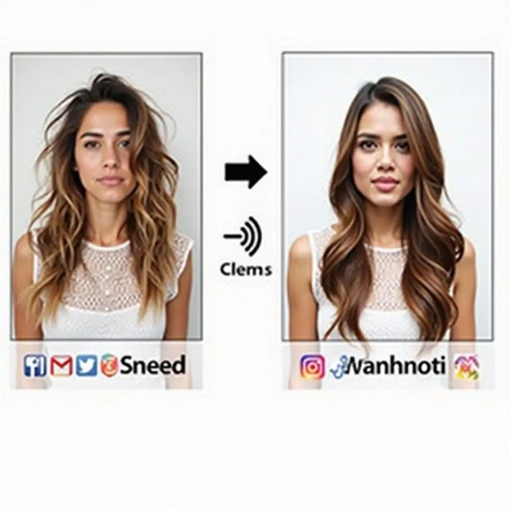 AI Hairstyle Swapper Help Gebruiker Presenteer Prefect -afbeelding in sociale media door een rommelig kapsel op te ruimen.