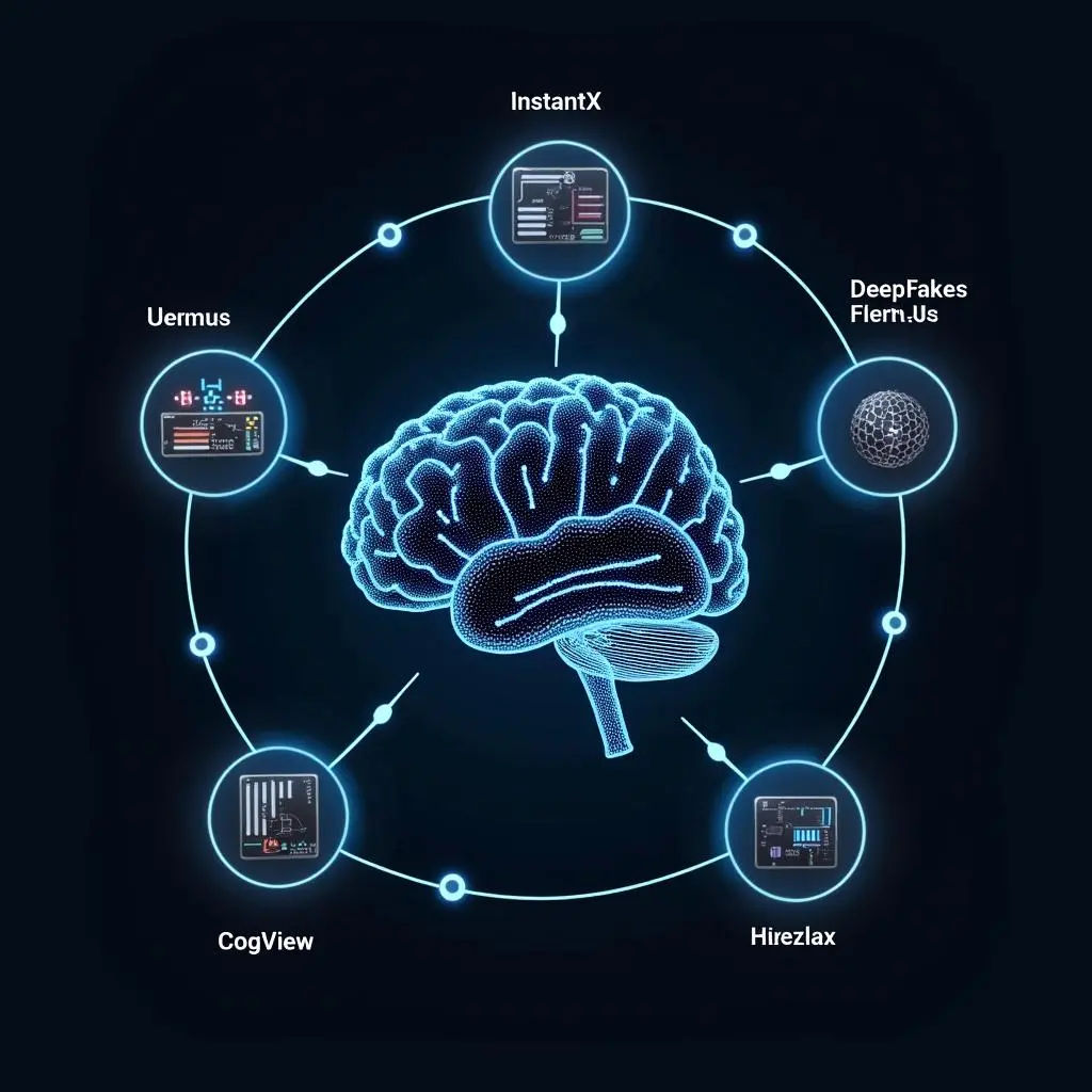 تعرض الصورة أحدث نماذج الذكاء الاصطناعى التي تستخدمها Swapfaces AI ، مع التركيز على تطورها وتنوعها.