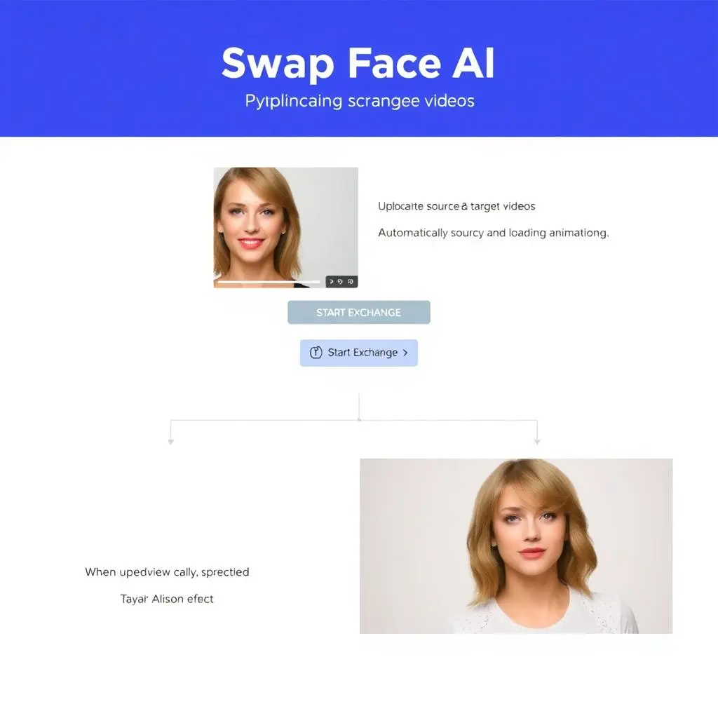 Wajah wanita dalam video diganti dengan wajah lain dengan video pertukaran wajah swap face ai.