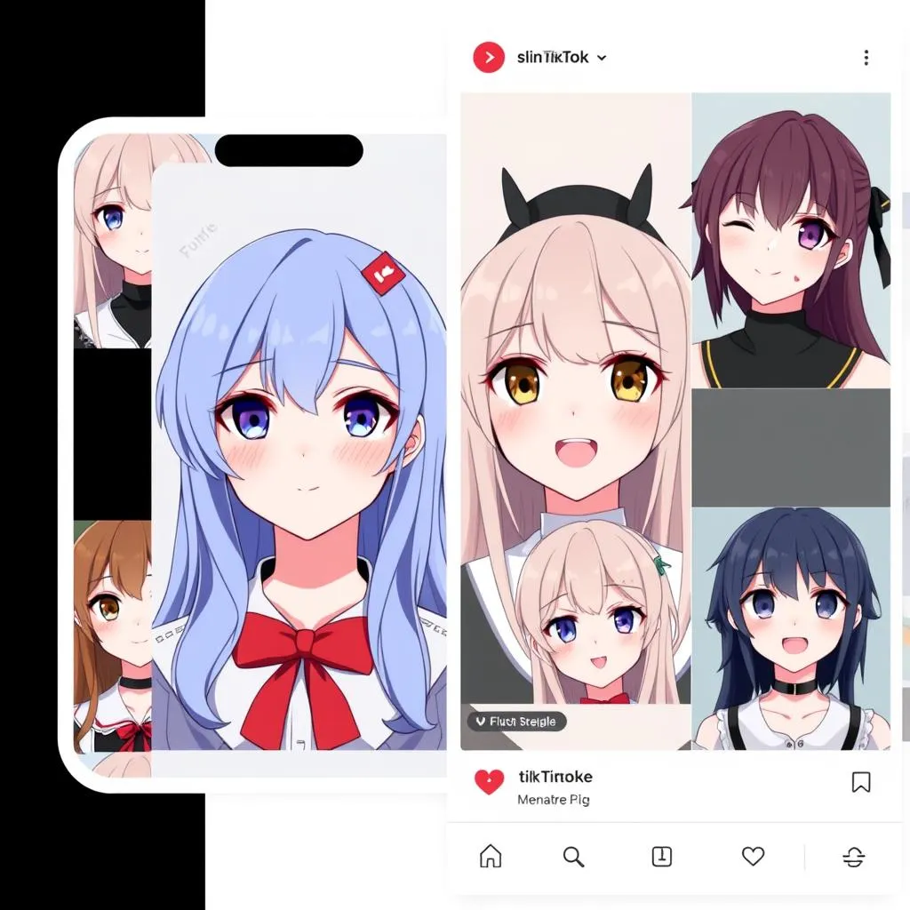 Các avatar anime cô gái được tạo ra được áp dụng cho các nền tảng xã hội như Tiktok để giúp bạn nổi bật giữa đám đông.