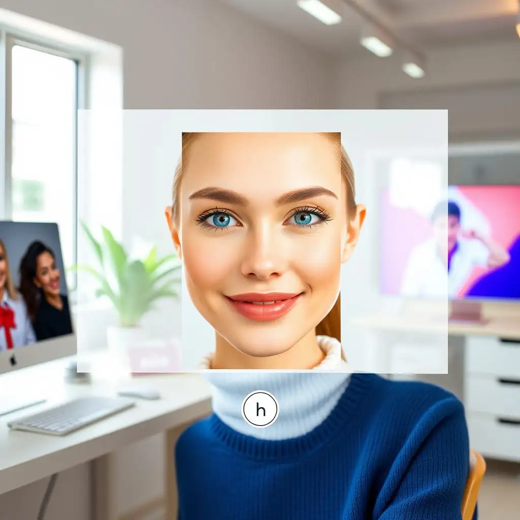 The simple and intuitive AI interface, allowing perform a seamless face swap in real time with a single click.