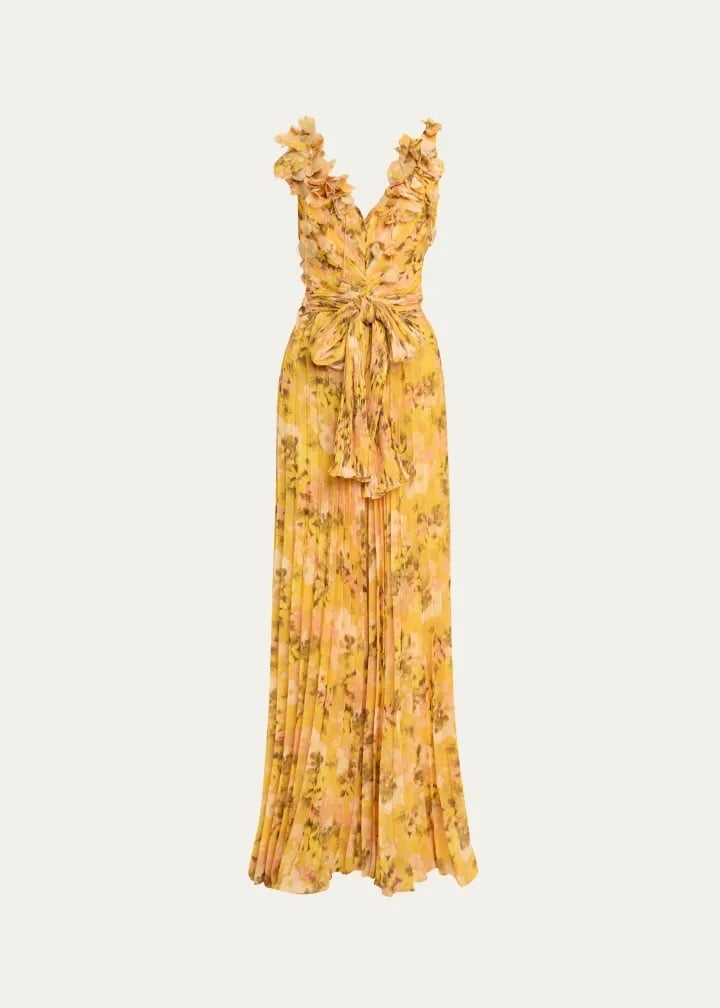 This is a yellow floral dress, used to show users how to change clothes.