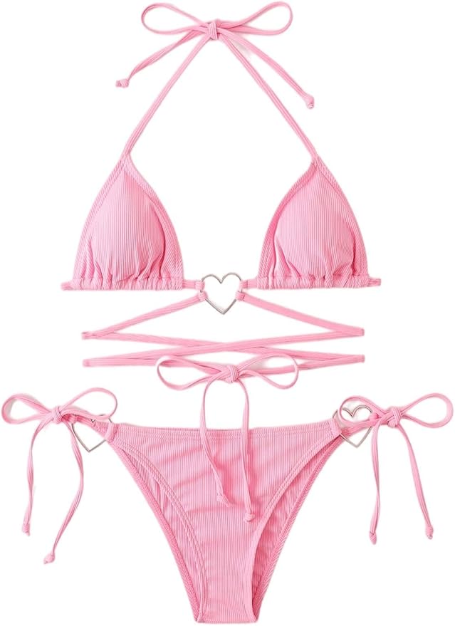 It is a pink bikini. This picture is used for swap clothes.